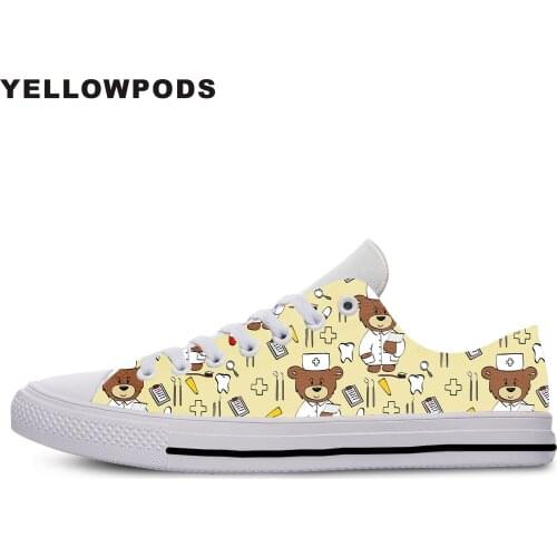 Shoes Woman White Platform Cute Nurse Bear PrintPlatform Antiskid Female Male Comfortable Casual Zapatos De Mujer Zapatillas