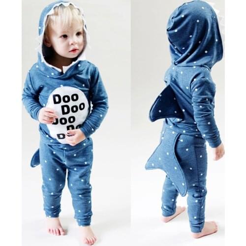 Winter coat Toddler Baby Kids Boy Girl clothes Hooded Cartoon 3D shark Hoodie Sweatshirt Tops Clothes roupa infantil drop shipin