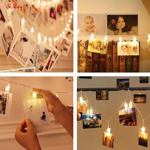 1.5/3/6M LED Garland Photo Clip Led String Fairy Lights Battery Operated Christmas Garlands Wedding Valentines Decoration 8Z