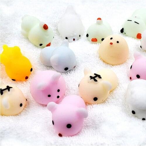 10 Pcs/Lot Anti Stress Ball Dough Animals Toys Cute Cat Pets Pig Seal Release Hand Squeeze Toy Stress Reliever For Adult Kid