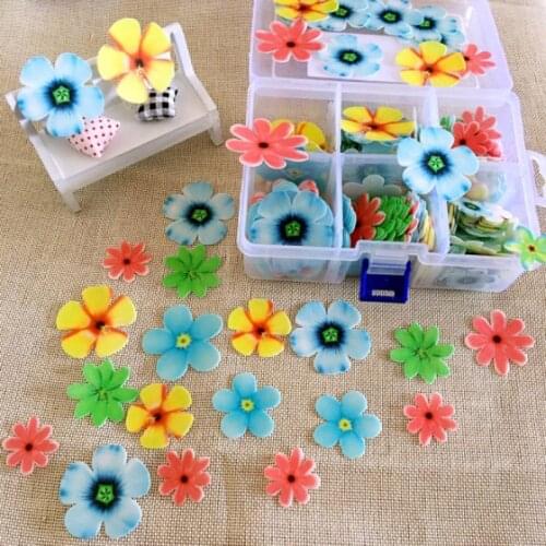 100pcs/400pcs Mixed flowers Edible Glutinous Wafer Rice Paper Cake Cupcake Toppers Cake Decoration Birthday Wedding Cake Tool