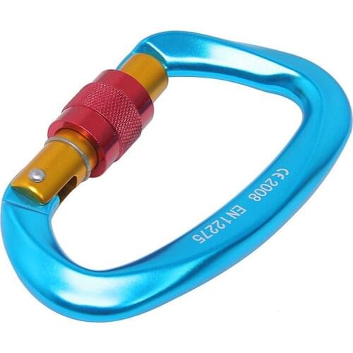 2pcs Aluminum Carabiner Heavy Duty D-Ring Screw Lock 25KN Outdoor Rock Strong Climbing Hook Buckle Climbing Accessories