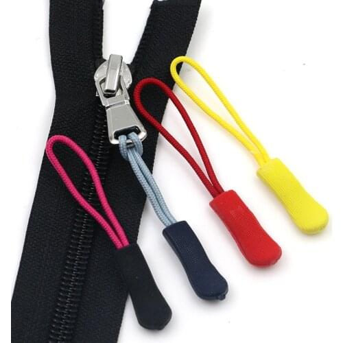 Color Cord Zipper 20Pcs Pull Apparel Bag Tactical Backpack Accessories Zip Puller DIY Zipper Head Cord Rope Strap Lariat Slider