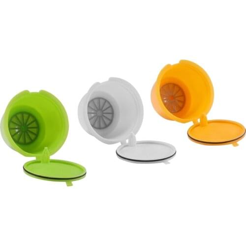 3 Pcs Reusable Nescafe Dolce Gusto Coffee Capsule Filter Cup Refillable Caps Coffee Filter Baskets Pod Soft Taste Sweet