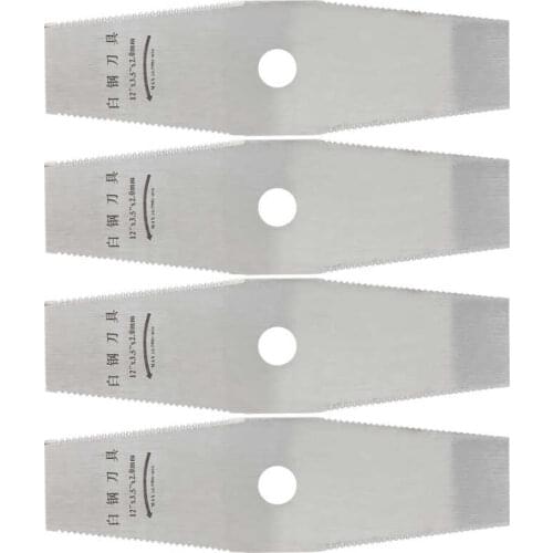 4Pcs 12in Brush Cutter Saw Blade With Tooth High Speed Steel Grass Trimmer Accessories