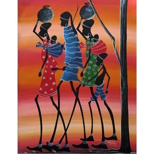 5D DIY Diamond Painting African Woman Walker Full round drill diamond Embroidery Sale picture Mosaic paste painting Decor GH517