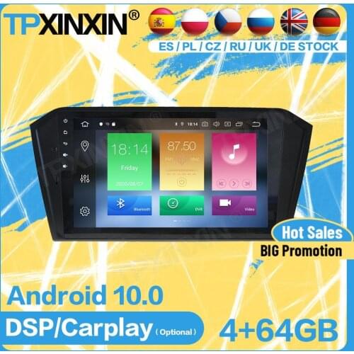 Car Radio Stereo With Wireless Receiver Bluetooth Android For VW PASSAT 2016 BIG SCRE GPS Player Navigation Auto Audio Head Unit