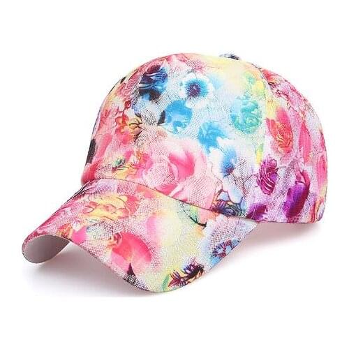 New flower beauty leaf hat mesh summer fashion baseball cap wild spring autumn visor caps Adjustable hats