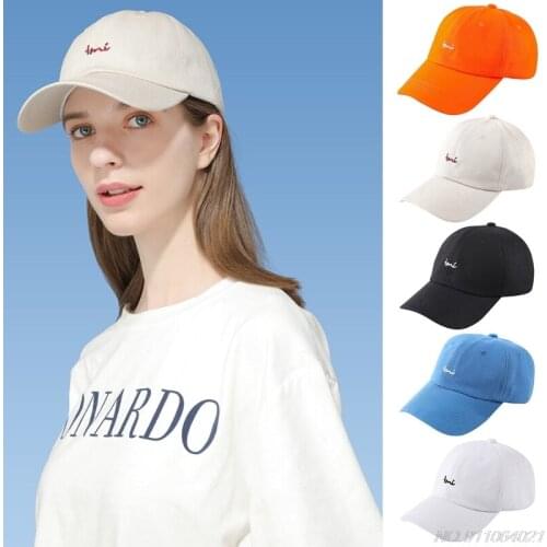 Women Men Letter Embroidery Solid Baseball Cap Hip Hop Outdoor Sports Sun Protection Cotton Adjustable Trucker Dad Hat Wholesale