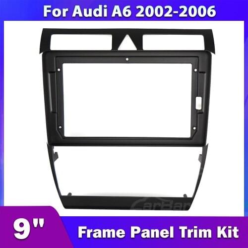 CarBar 9" Double Two 2 Din Car Radio Fascia For Audi A6 2002-2006 Dash Dashboard Frame Panel Trim Kit Stereo