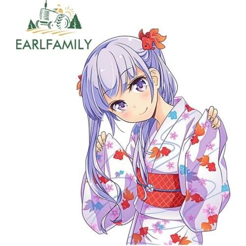 EARLFAMILY 13cm x 8.6cm for Cute Anime Good Luck Faery In Goldfish Decal Auto Bumper Window Car Stickers Anime Vinyl Car Wrap