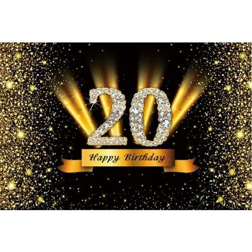 Vigorous 20th Birthday Backdrop Baby Shower Photography Background Holiday Celebration Photo Booth Studio Decor