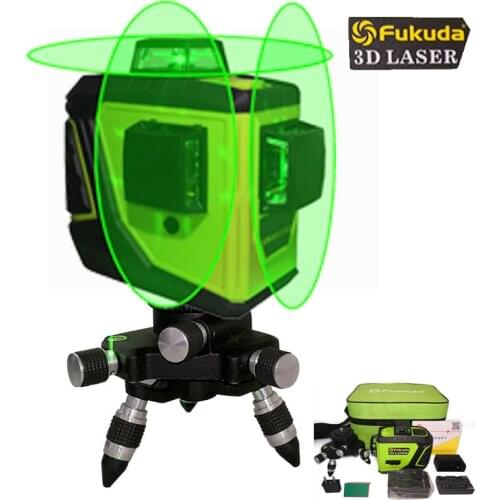 Fukuda Green Light 93 T 12 Line 3D 360 Horizontal E Vertical Do De Auto-Nivelamento A Laser Cruz Super Forte Linha Verde