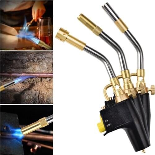 Propane Gas Welding Torches Plumbing Blow Torch Soldering Tool Metal Flame Gun Brazing Welding Quick Fire Solder Burner