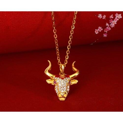 Hiyong Sterling 925 Silver Necklace Bullfight Necklace Fashion Animal Jewelry Bull Head Necklaces Sublimation Fathers Day Gift