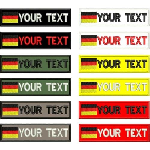 Custom Germany Flag Embroidered Name Tags Military Patch Iron on Backing Hook Backing