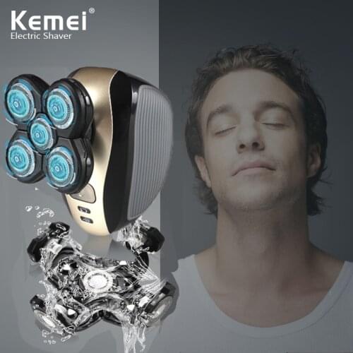 Kemei 5 in 1 KM-1000 Electric Shaver 5 Blade Heads Washable Electric Shaving Rechargeable Razors Multifunction Men Face Care