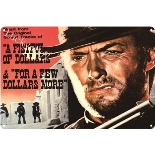 [] Clint Western Movie Poster Good Bad Ugly Dirty Harry Vintage Metal Tin Sign Retro Pub Home Cafe Decor Plate AL013