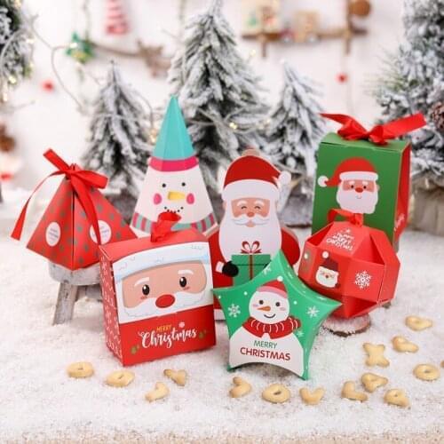 5pcs Christmas Candy Box Merry Christmas Decorations for Home 2021 Xmas Gift Box Natal Navidad Ornaments New Year Party 2022