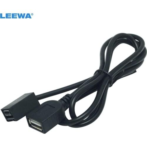 LEEWA 10pcs Car AUX USB Cable Adapter Plug Female Port Extension Wire For Honda Civic/Accord/Odyssey Mitsubishi Lancer #CA2277
