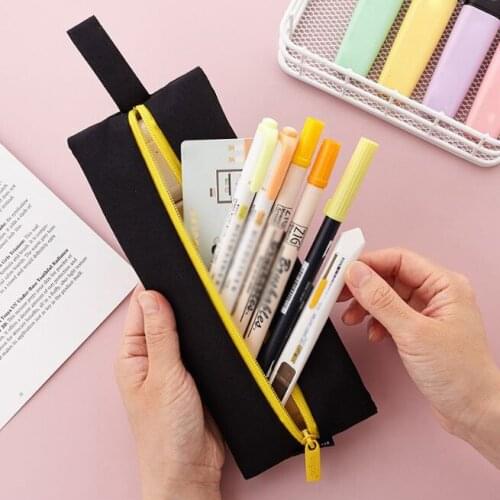Small Pencil Case Durable Office Stationery Organizer Pouch Cosmetic Bag for Girls and Boys DU55
