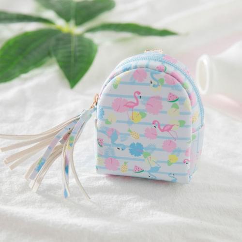 Cute Women Girl Coin Purse Mini Flamingo PU Zipper Wallet Key Holder Pouch kid T