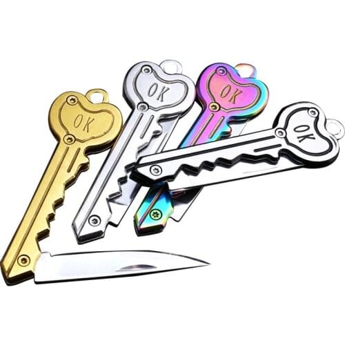 Mini Key Knife Letter Camp Outdoor Keyring Ring Keychain Fold Open Opener Pocket Package Survive gadget Multi Tool Blade Box kit