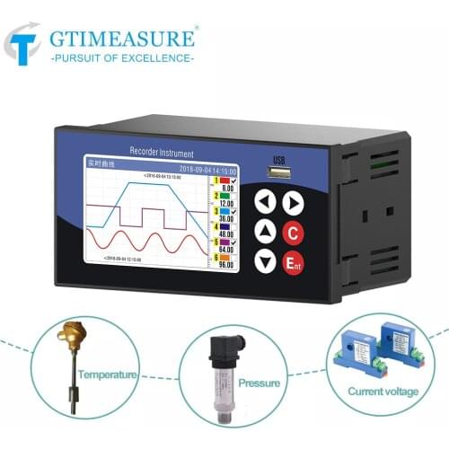 Multi-channel Paperless Recorder For Temperature Humidity Pressure Current Voltage Curve Analog Data Logger