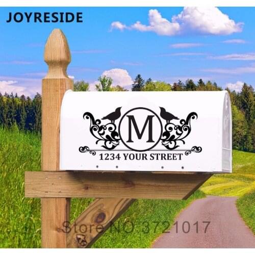 Mailbox Decal Home Front Mail Boxes Decoration Art Wall Sticker Cute Birds Butterflies Patterns Box Decor Wall Vinyl Mural M118