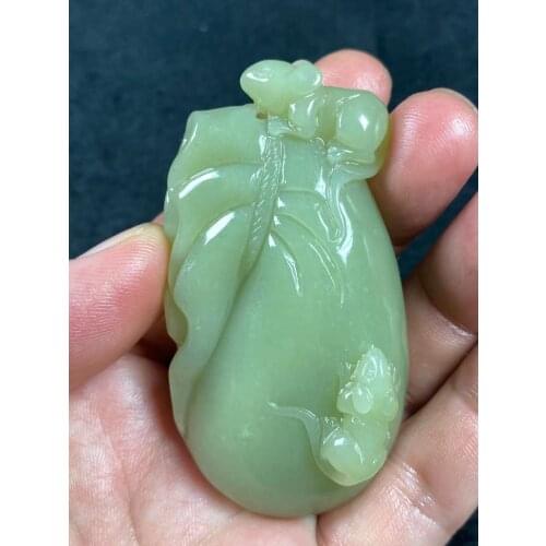 Natural hetian jade A HandCarved jade mouse rice jadeite jade pendant jade necklace jewelry necklaces woman men jewelry