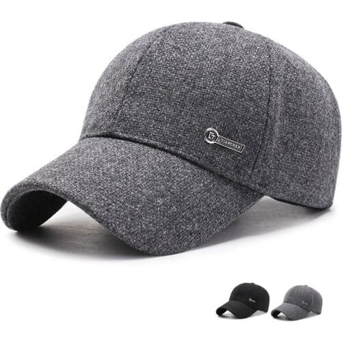 New Winter Mens hats elderly cold and Warm Baseball Caps Thicken Warm Hats Woolen Caps