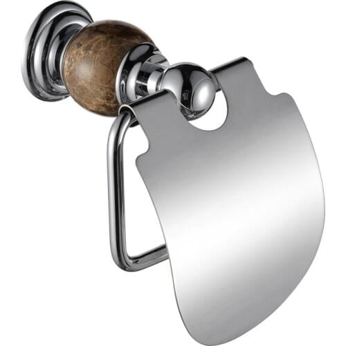 New Wall Mounted luxury brass & marble chrome Toilet Paper Holder Bathroom accessories--MG932