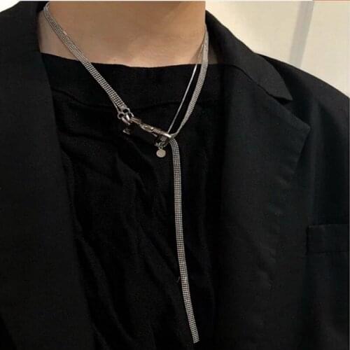 Extremely Simple Adjustable Men and Women Necklace Copper Material Silver Color Vintage Necklace