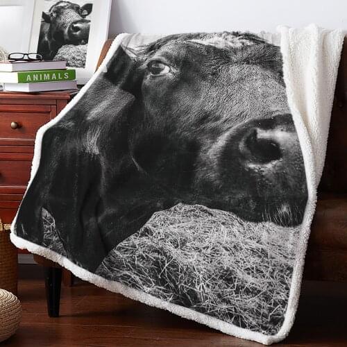 Animal Cow Farm Gray BackgroundOffice sofa blanket Bedroom supplies Blanket Bedspreads Quilt Drop Ship