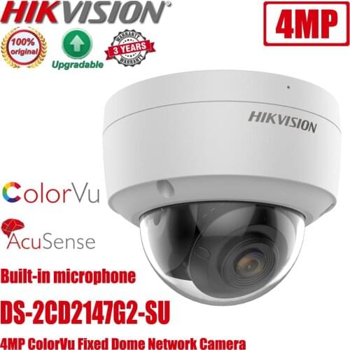 Original Hikvision DS-2CD2147G2-SU 4MP POE Full Color Built-in Mic ColorVu Fixed Dome Network CCTV IP Camera