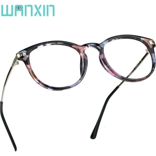 WANXIN Plastic Blue Light Blocking Glasses,Oval Computer Reading Glasses,Transparent Lens,Reduce Headaches&Eyestrain