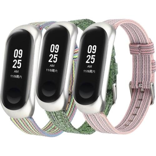Smart Strap Is Suitable For Xiaomi Bracelet 3/4/5 Wristband Replacement Straps Loop Canvas Nylon Woven Watchband Cinturino