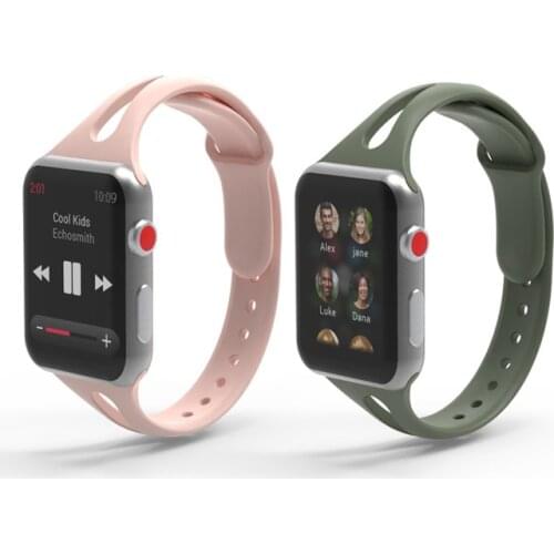 Sport Loop Band For Apple Watch Series 6 SE 44mm 40mm Silicone Strap For Apple Watch 6 5 4 3 44mm 40mm 42mm 38mm Solo Loop Strap