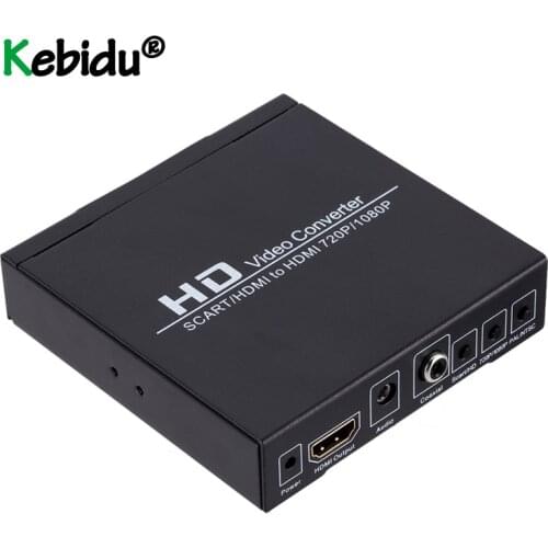 SCART HDMI-compatible To HDMI-compatible Converter Adapter Full HD 1080P 3.5mm Coaxia Video Audio Converter For DVD Player