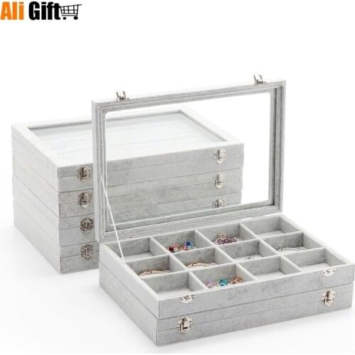 Jewelry Box Simple Transparent Trinket Hair Clip Rope Earring Princess European Style Multi-function Portable Dressing Case