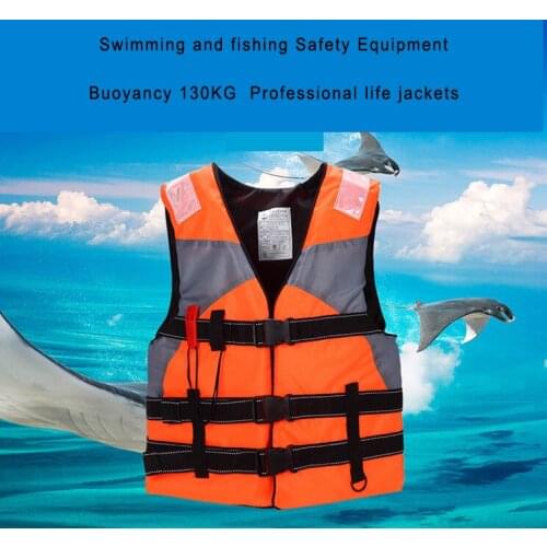 Adult High Quality Professional Life Vest With Whistle Lifesaving Reflective Tape Life Jacket orange,red,blue 3 colors