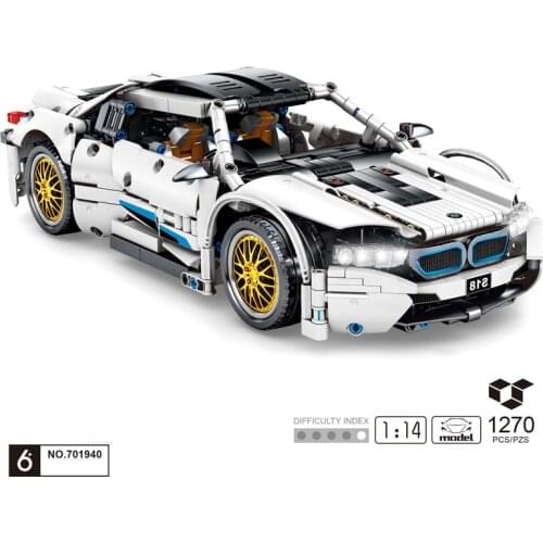 1:14 scale Technical building block germany famous brand car i8 model vehicle steam bricks toys collection for boys gifts