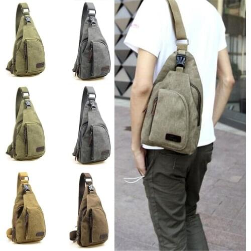 Mens Shoulder Bag Useful Man Chest Sling Crossbody Bag Casual Travel Canvas Messenger Bag Back Chest Bags 5 Colors Bolsos