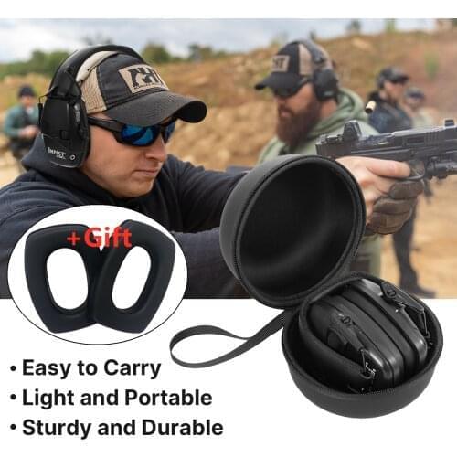 Tactical Electronic Shooting Earmuff Case Anti-noise Headphone Sound Amplification Hearing Protection Headset Foldable with bag