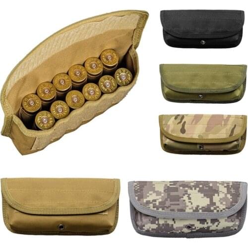 Tactical 12 Round Ammo Shell Pouch 12 Gauge Molle Waist Bag Shooting Gun Bullet Holder Rifle Cartridge Hunting Accessories