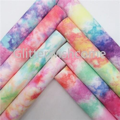 Glitterwishcome 21X29CM A4 Size Rainbow Colors Cotton Fabric for Bows, GM587A