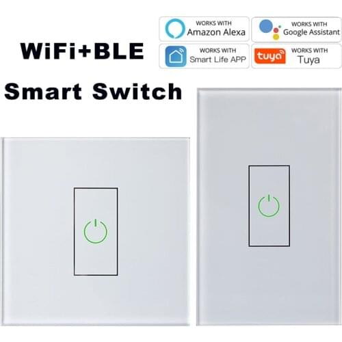 Tuya Smart Switch Light Touch Wall Button Switcher WiFi+Bluetooth Smart Life APP Control 20A Timer Work With Alexa Google Home