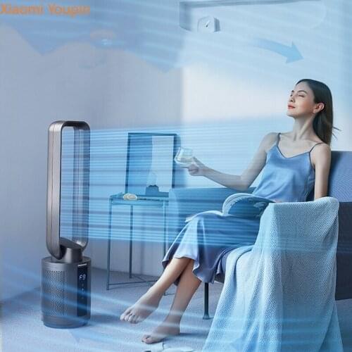 DAEWOO Purification Bladeless Fan Electric Floor Tower Fan Strong Wind and Low Noise Intelligent Remote Control 220V