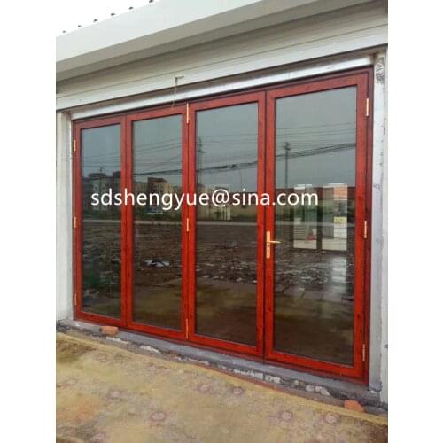 WOODENTRANSFER aluminum alloy slim frame fireproofing and soundproof double glass bi folding doors