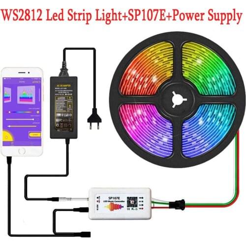 WS2812B Led Strip WS2812 30/60/144Pixels/M RGB IndividuaIIy Addressable Light With SP107E Controller And 5V Power Supply